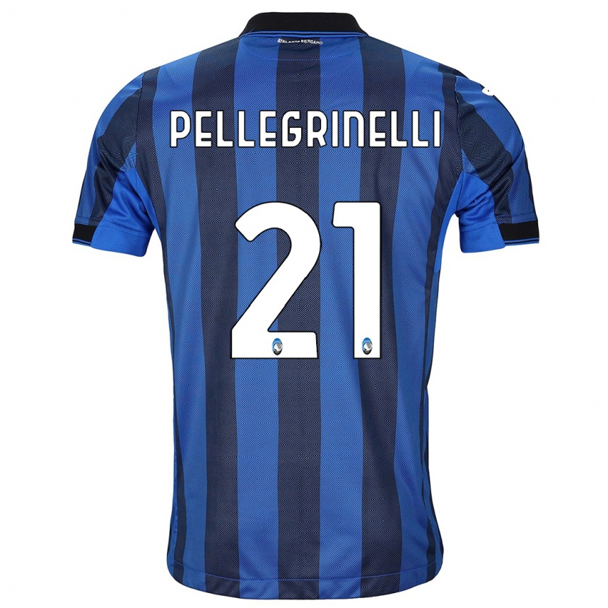 Men  Giorgia Pellegrinelli #21 Black Blue Home Jersey 2023/24 T-Shirt