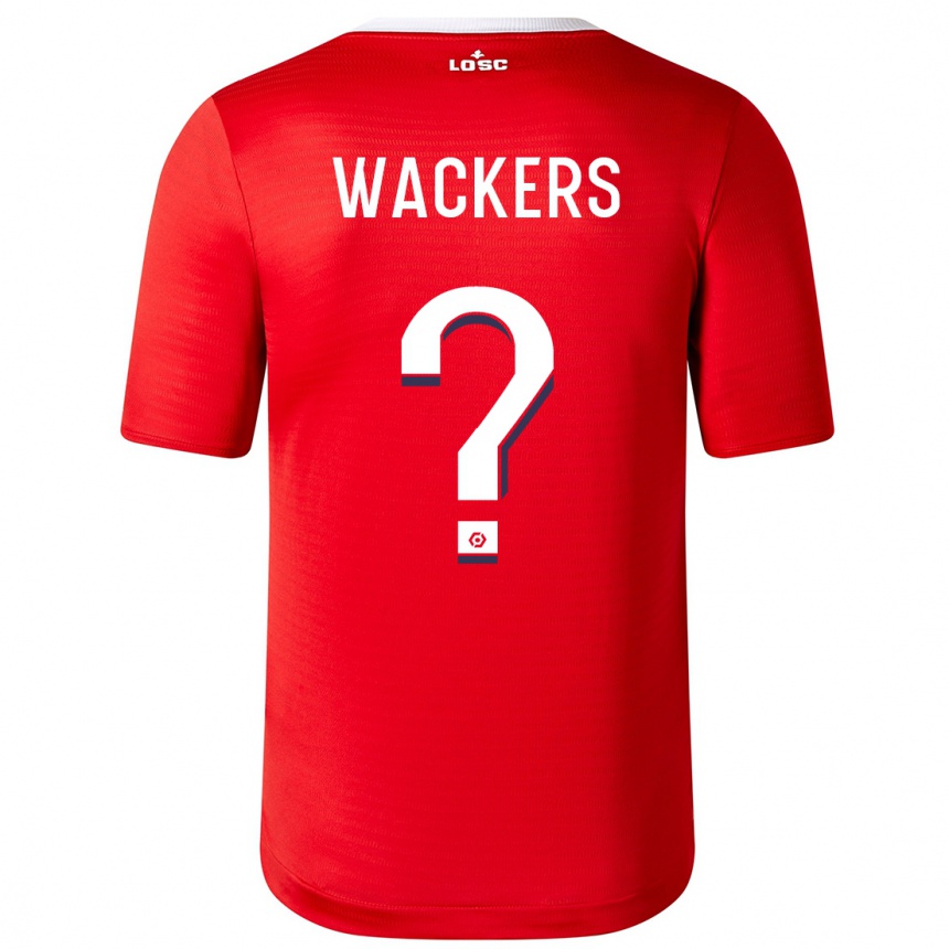 Men  Maxime Wackers #0 Red Home Jersey 2023/24 T-Shirt