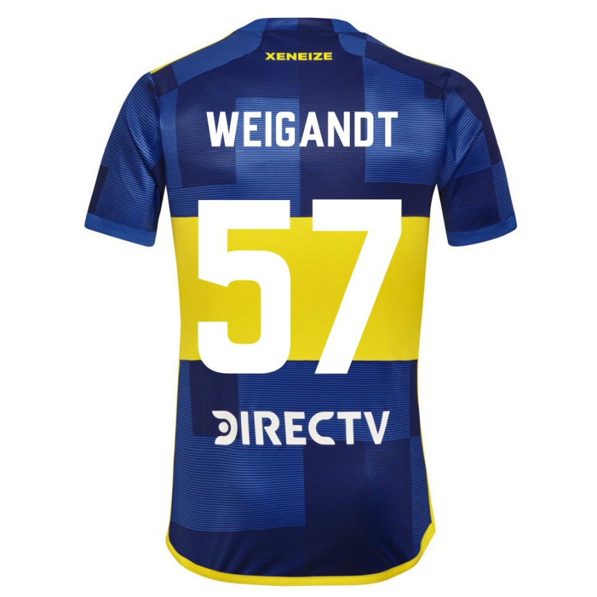 Men  Marcelo Weigandt #57 Dark Blue Yellow Home Jersey 2023/24 T-Shirt