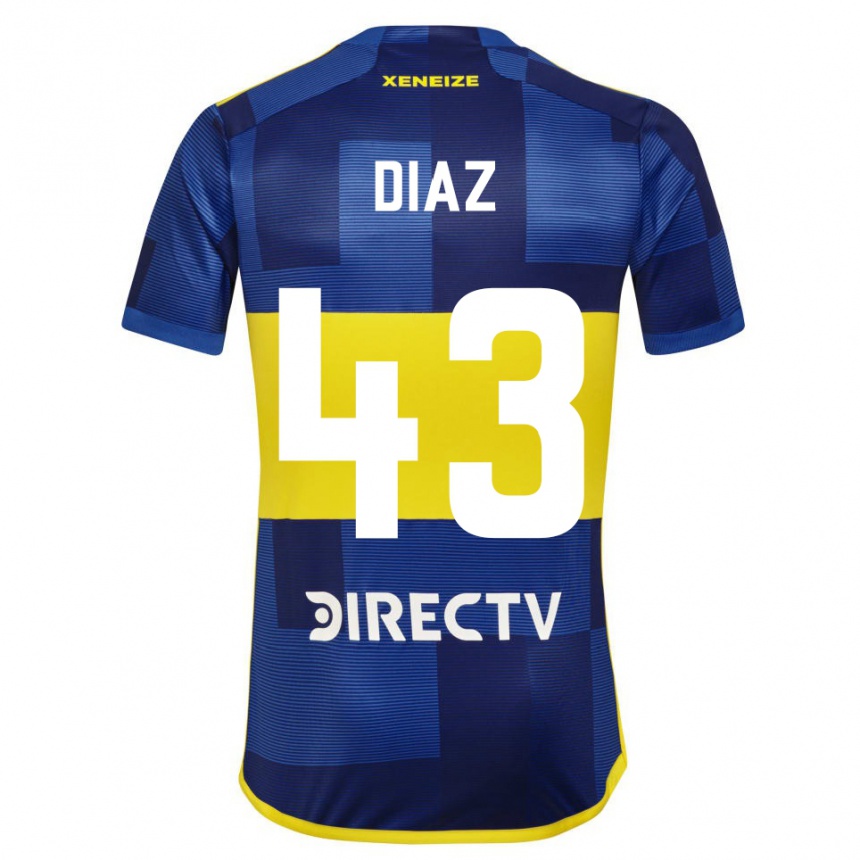 Men  Tomas Diaz #43 Dark Blue Yellow Home Jersey 2023/24 T-Shirt