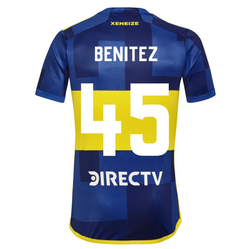 Men  Mauricio Benitez #45 Dark Blue Yellow Home Jersey 2023/24 T-Shirt