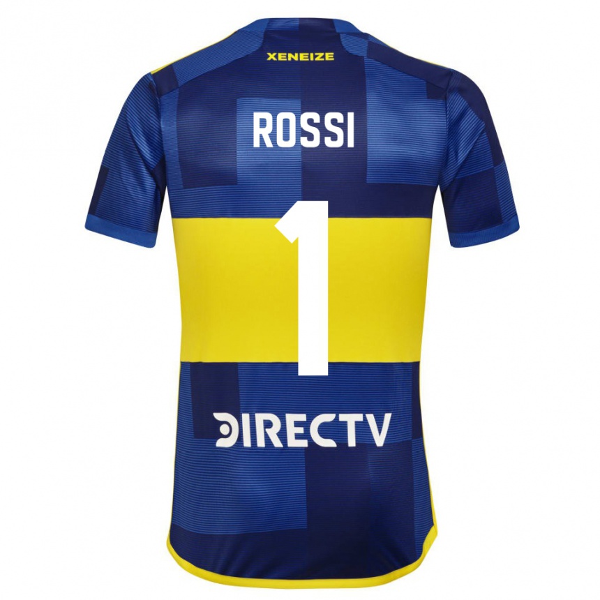 Men  Agustin Rossi #1 Dark Blue Yellow Home Jersey 2023/24 T-Shirt