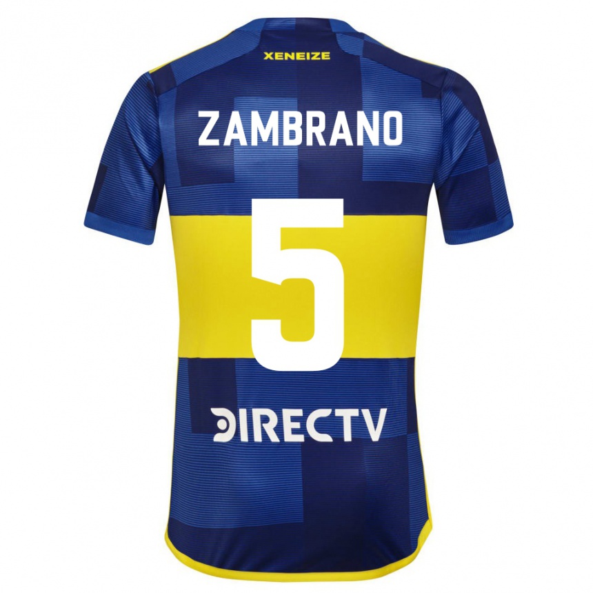 Men  Carlos Zambrano #5 Dark Blue Yellow Home Jersey 2023/24 T-Shirt