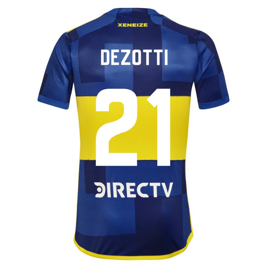 Men  Martina Dezotti #21 Dark Blue Yellow Home Jersey 2023/24 T-Shirt