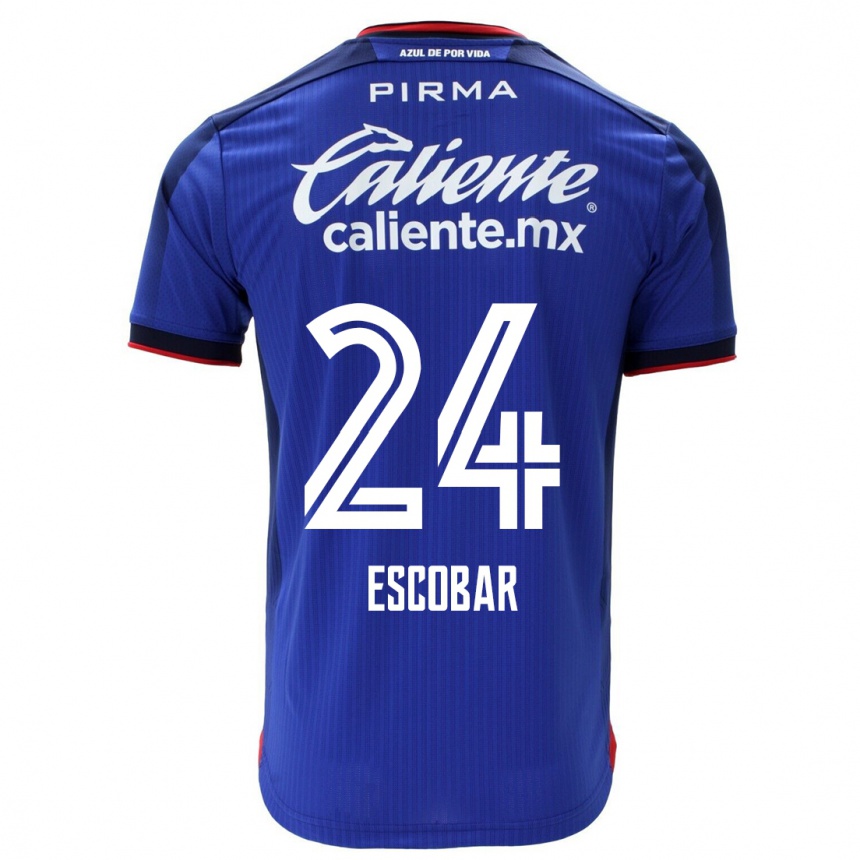 Men  Juan Escobar #24 Blue Home Jersey 2023/24 T-Shirt