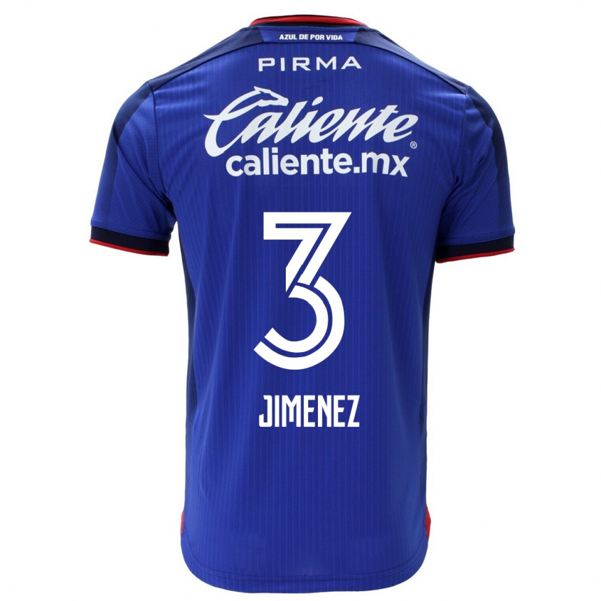 Men  Jaiber Jimenez #3 Blue Home Jersey 2023/24 T-Shirt