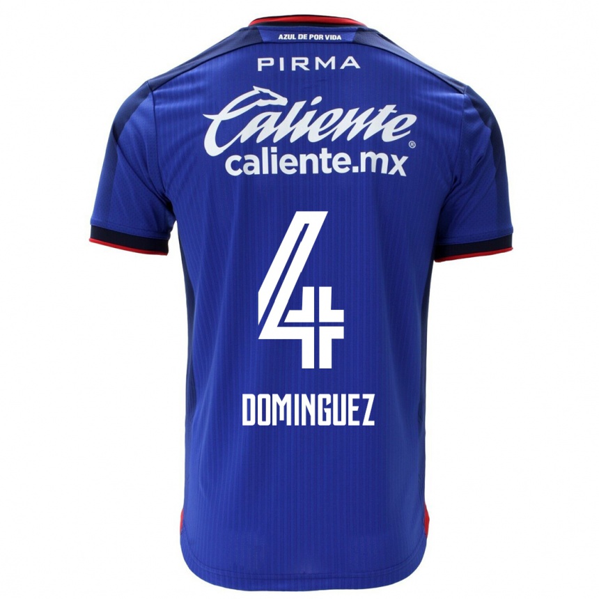 Men  Julio Cesar Dominguez #4 Blue Home Jersey 2023/24 T-Shirt
