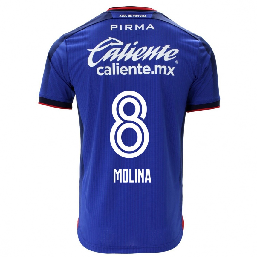Men  Dalia Molina #8 Blue Home Jersey 2023/24 T-Shirt