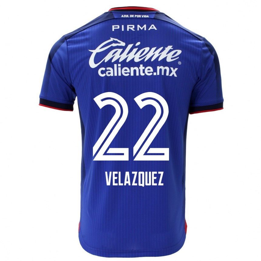 Men  Hireri Velazquez #22 Blue Home Jersey 2023/24 T-Shirt