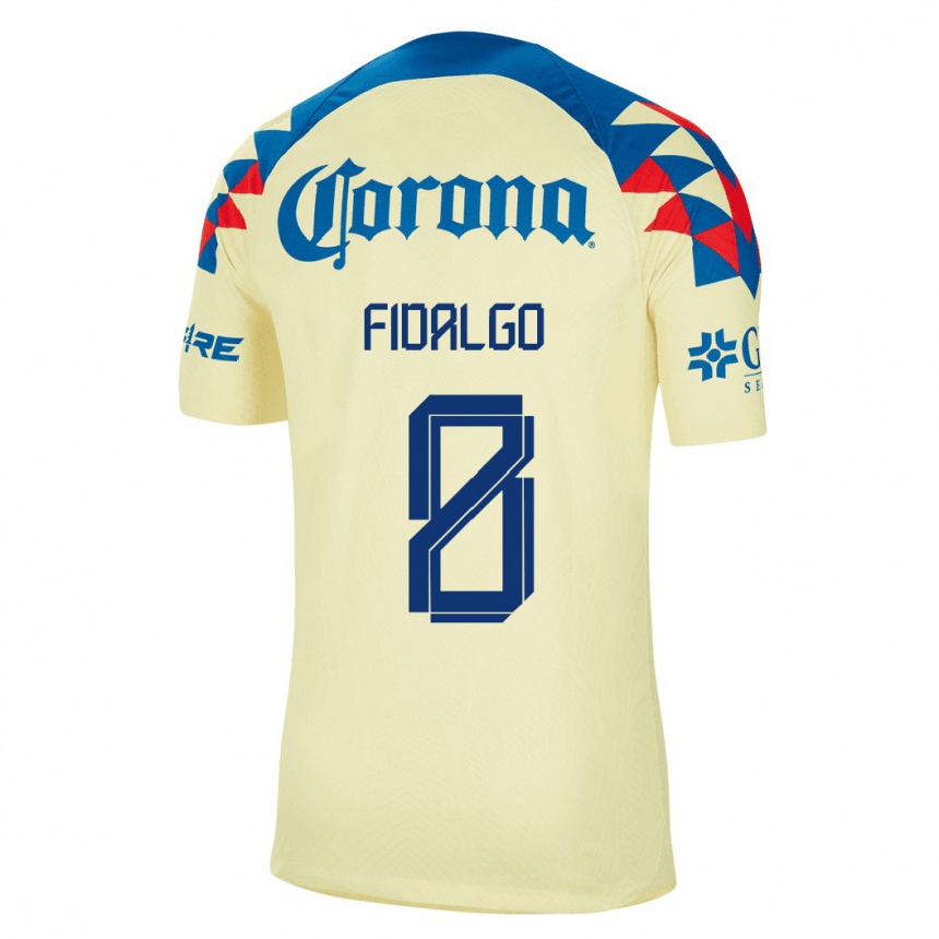 Men  Alvaro Fidalgo #8 Yellow Home Jersey 2023/24 T-Shirt