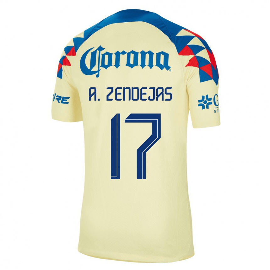 Men  Alejandro Zendejas #17 Yellow Home Jersey 2023/24 T-Shirt