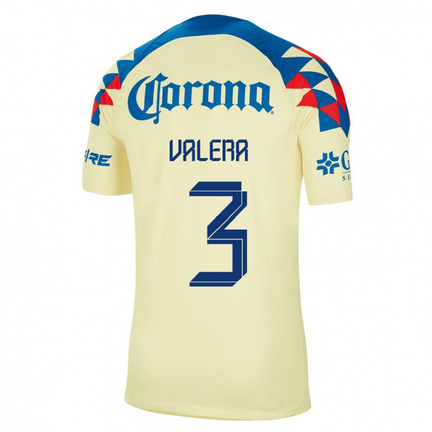 Men  Selene Valera #3 Yellow Home Jersey 2023/24 T-Shirt