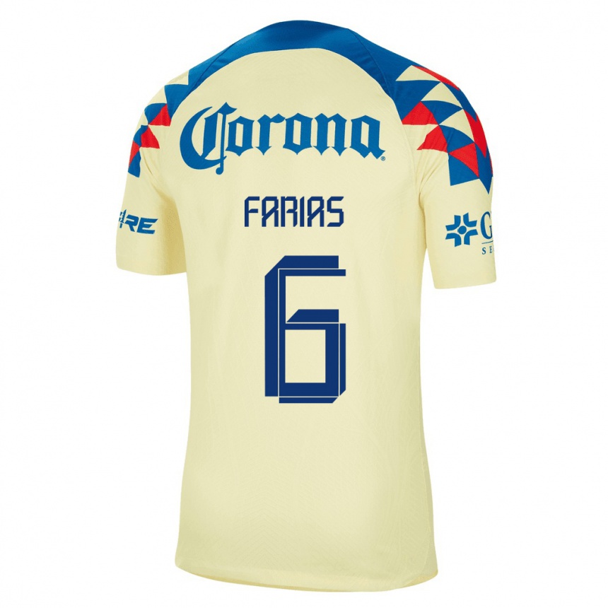 Men  Janelly Farias #6 Yellow Home Jersey 2023/24 T-Shirt