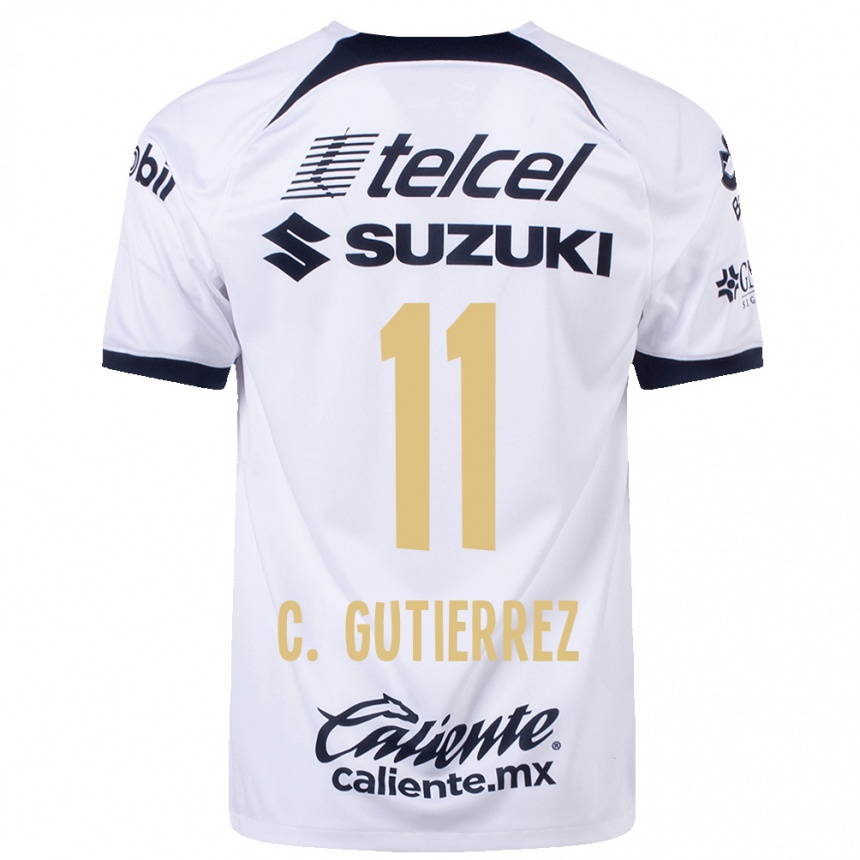 Men  Carlos Gutierrez #11 White Home Jersey 2023/24 T-Shirt