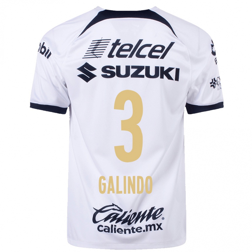 Men  Ricardo Galindo #3 White Home Jersey 2023/24 T-Shirt