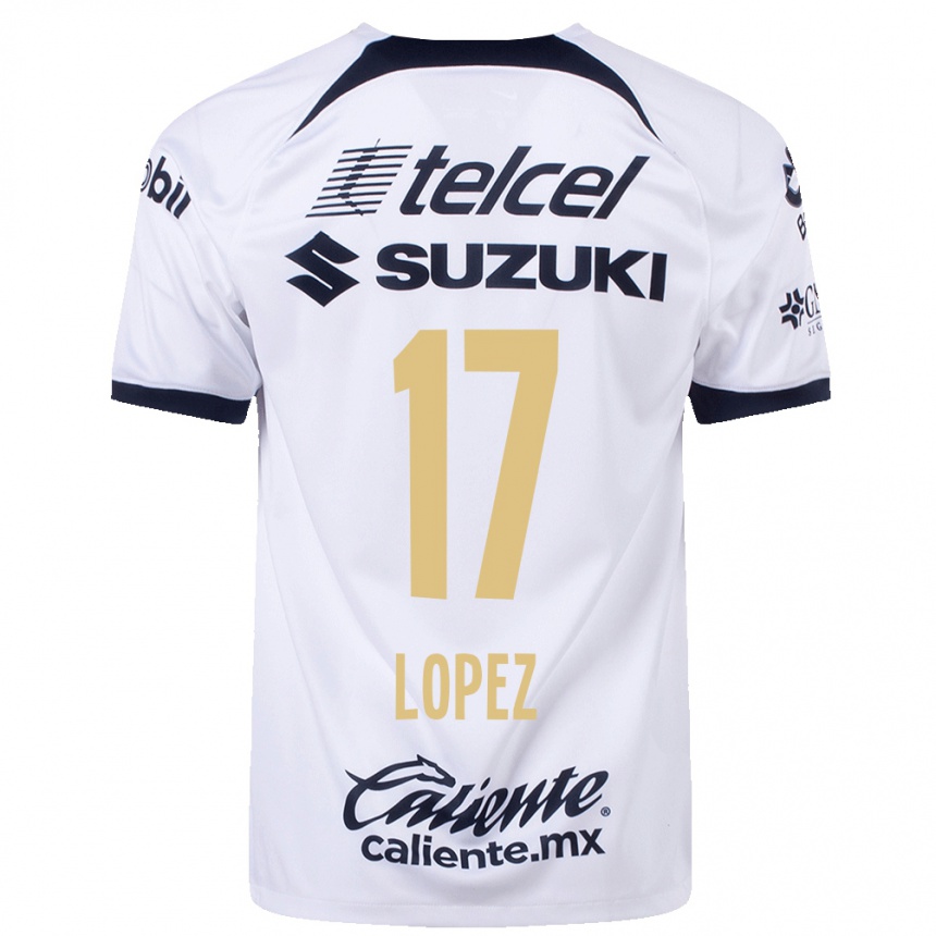 Men  Leonel Lopez #17 White Home Jersey 2023/24 T-Shirt