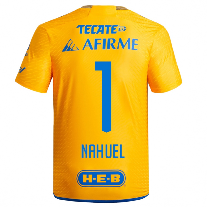 Men  Nahuel Guzman #1 Yellow Home Jersey 2023/24 T-Shirt