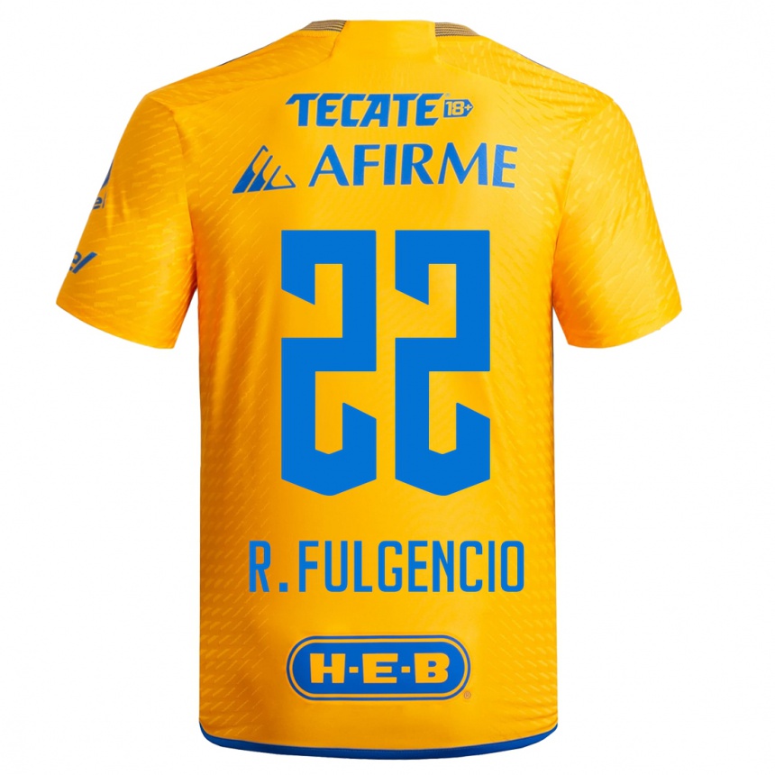 Men  Raymundo Fulgencio #22 Yellow Home Jersey 2023/24 T-Shirt