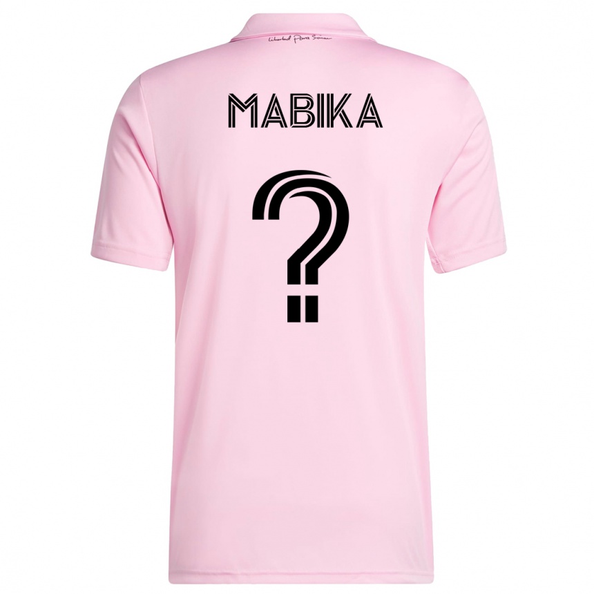 Men  Aimé Mabika #0 Pink Home Jersey 2023/24 T-Shirt