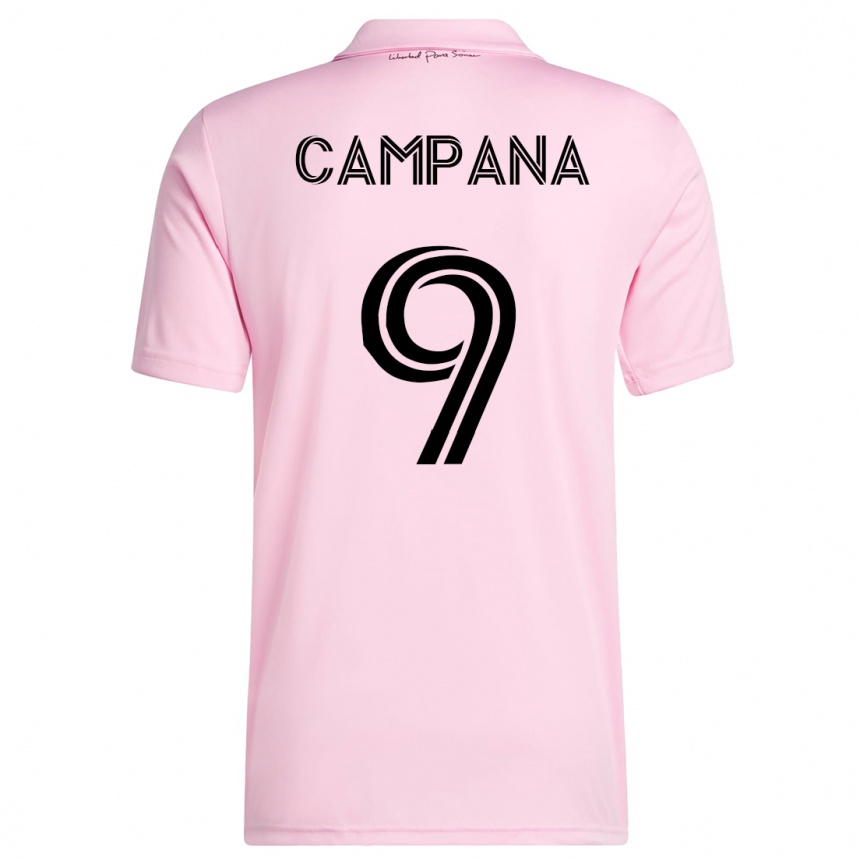 Men  Leonardo Campana #9 Pink Home Jersey 2023/24 T-Shirt