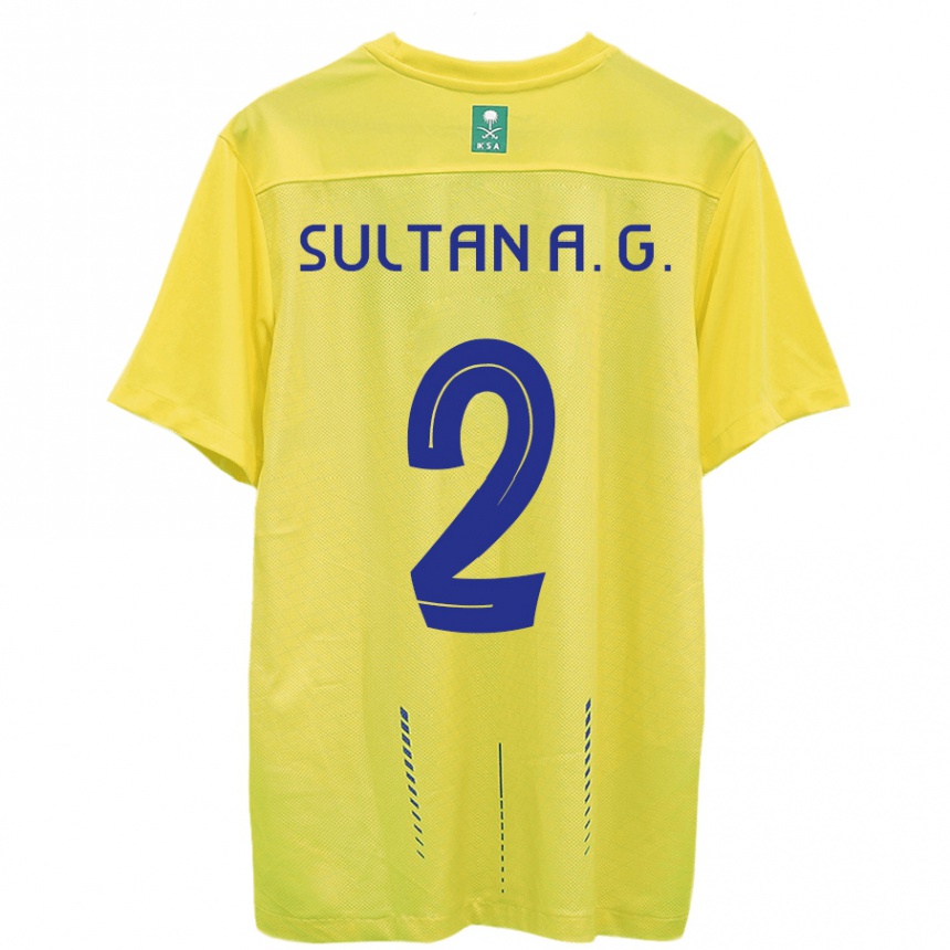 Men  Sultan Al-Ghannam #2 Yellow Home Jersey 2023/24 T-Shirt