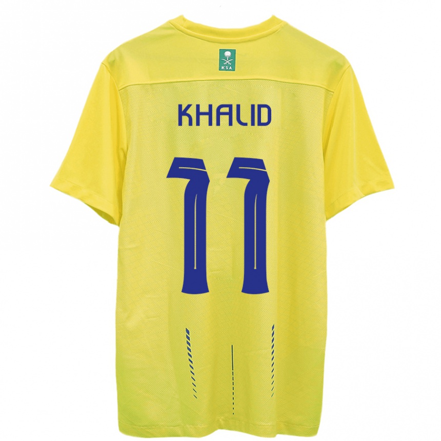 Men  Khalid Al-Ghannam #11 Yellow Home Jersey 2023/24 T-Shirt