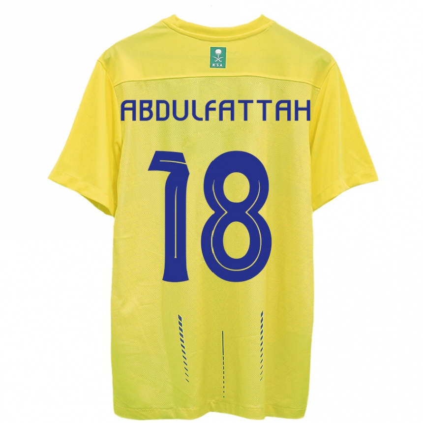 Men  Abdulfattah Adam #18 Yellow Home Jersey 2023/24 T-Shirt