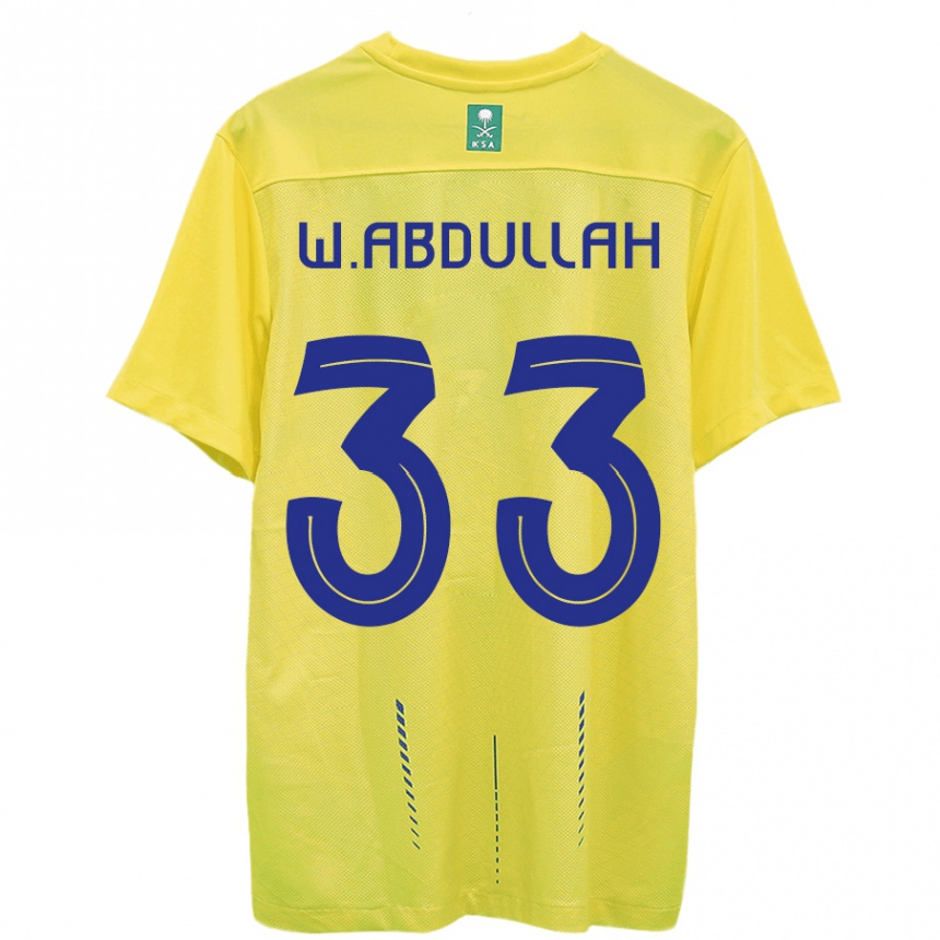 Men  Waleed Abdullah #33 Yellow Home Jersey 2023/24 T-Shirt