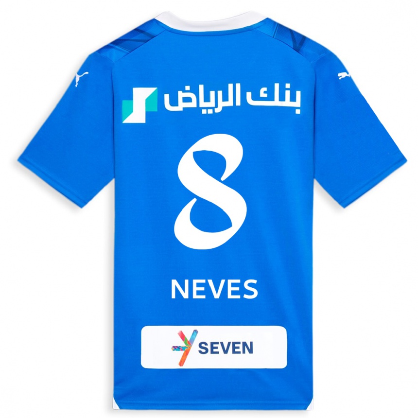 Men  Ruben Neves #8 Blue Home Jersey 2023/24 T-Shirt