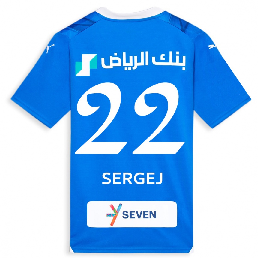 Men  Sergej Milinkovic-Savic #22 Blue Home Jersey 2023/24 T-Shirt