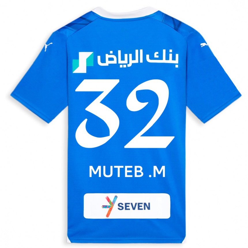 Men  Muteb Al-Mufarrij #32 Blue Home Jersey 2023/24 T-Shirt