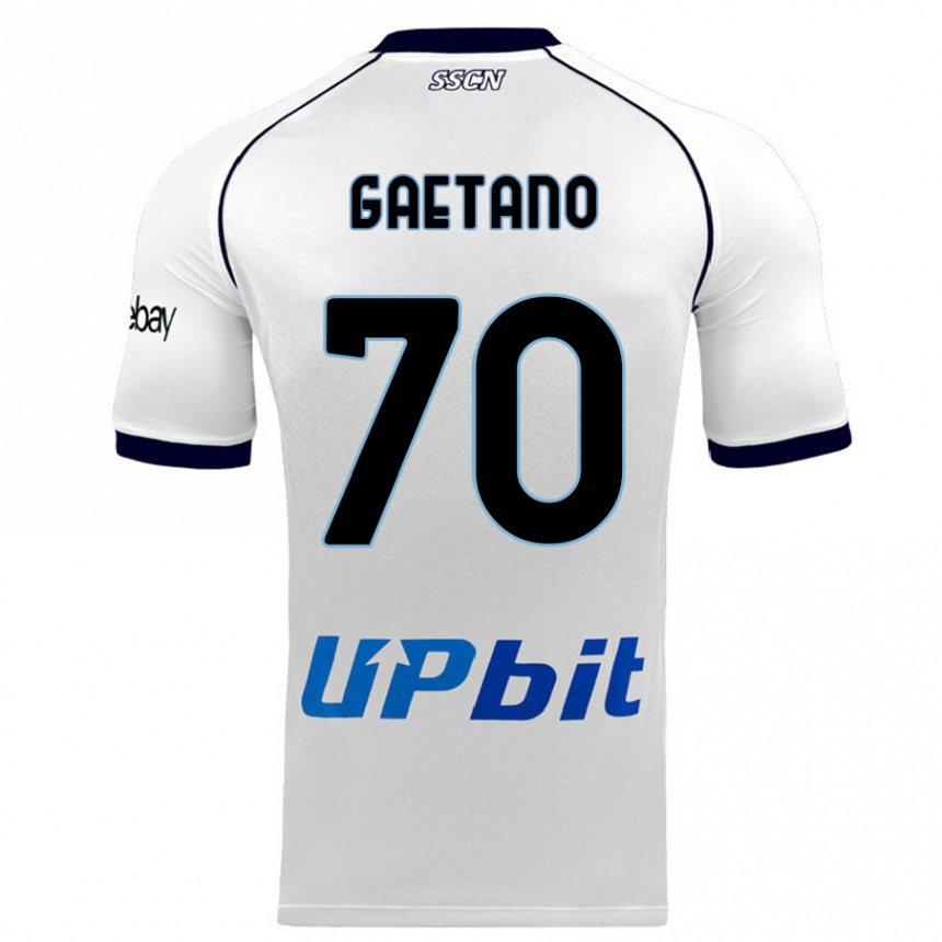 Men  Gianluca Gaetano #70 White Away Jersey 2023/24 T-Shirt
