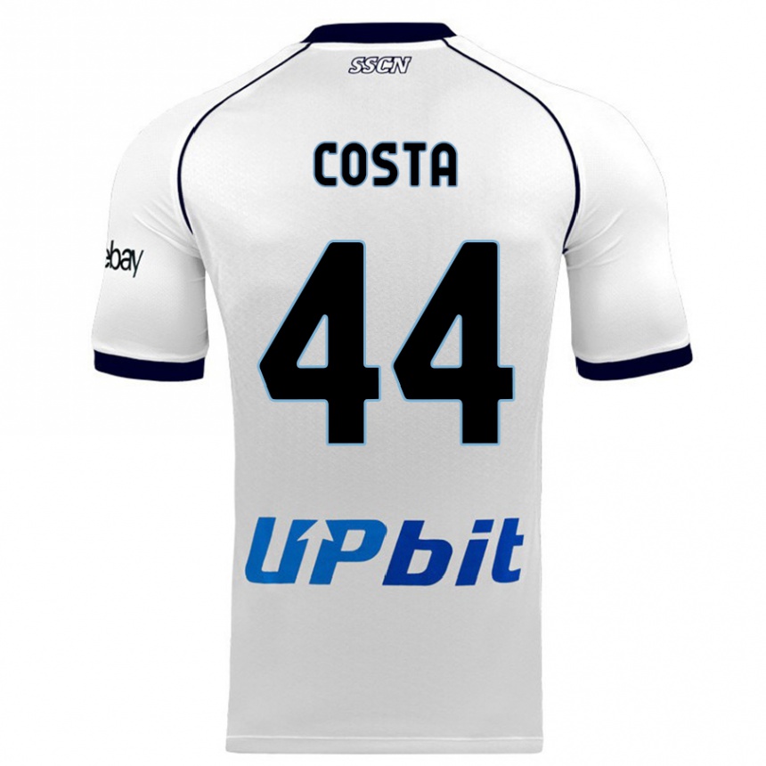 Men  Filippo Costa #44 White Away Jersey 2023/24 T-Shirt