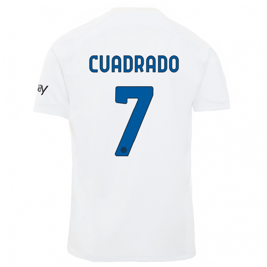 Men  Juan Cuadrado #7 White Away Jersey 2023/24 T-Shirt