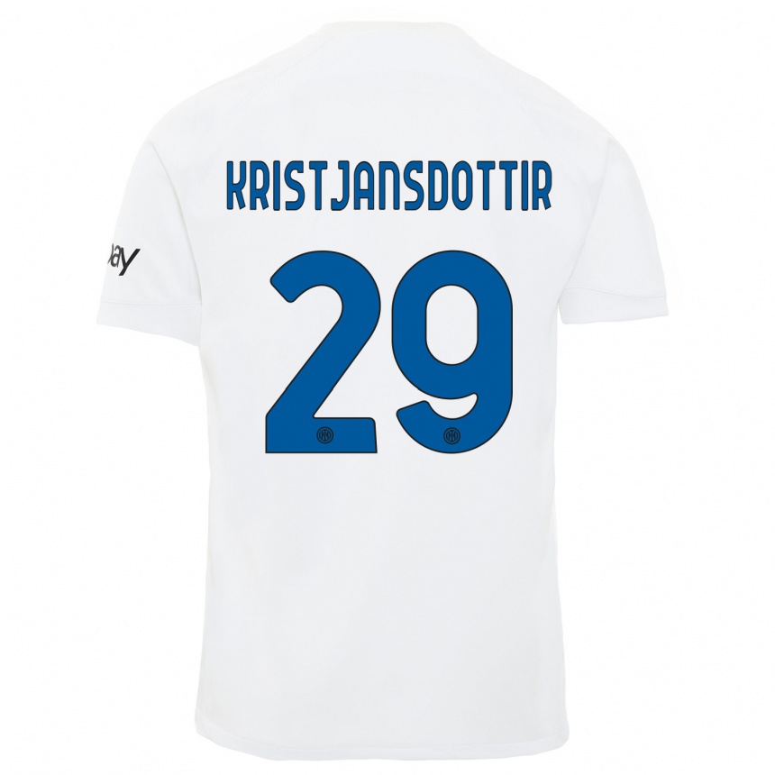 Men  Anna Bjork Kristjansdottir #29 White Away Jersey 2023/24 T-Shirt