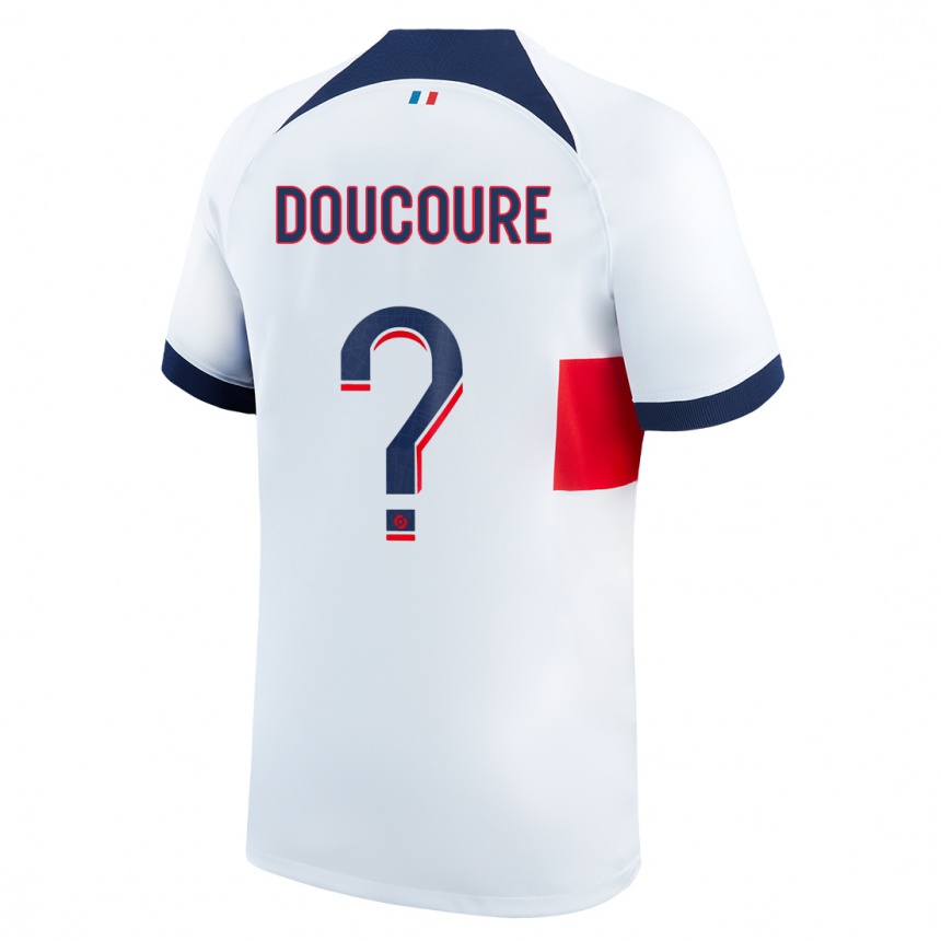 Men  Sekou Doucoure #0 White Away Jersey 2023/24 T-Shirt
