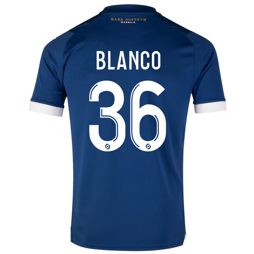 Men  Ruben Blanco #36 Dark Blue Away Jersey 2023/24 T-Shirt