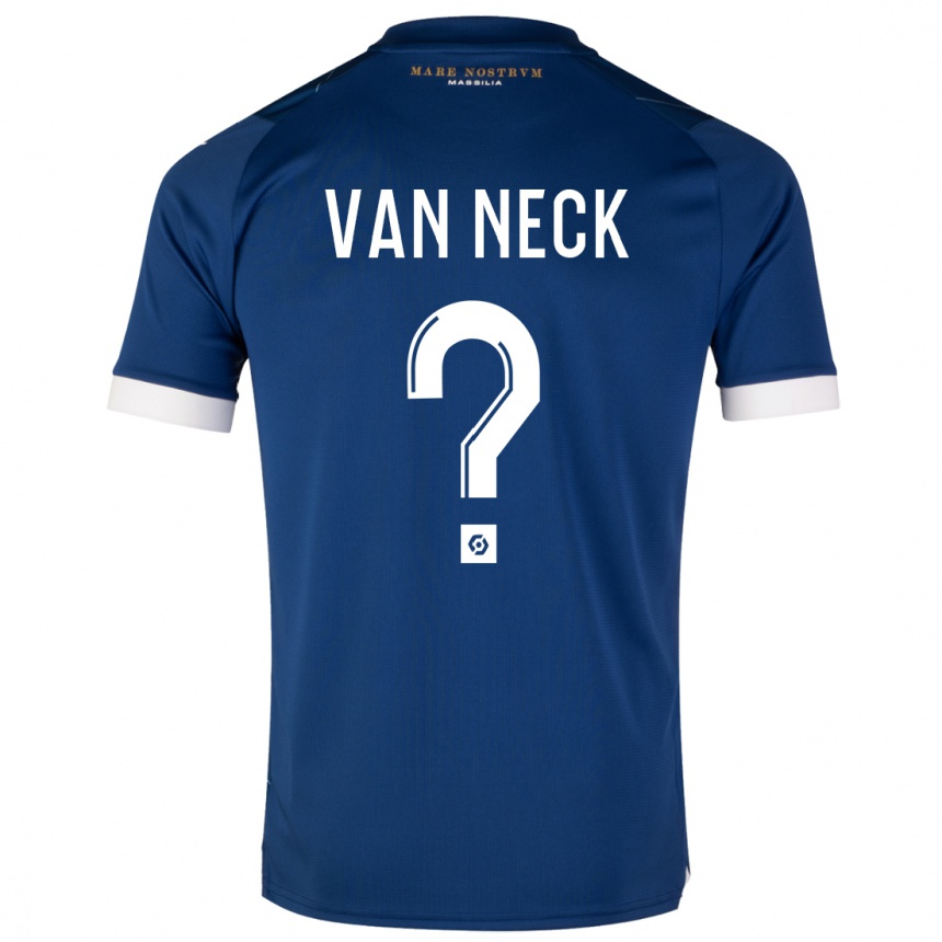 Men  Jelle Van Neck #0 Dark Blue Away Jersey 2023/24 T-Shirt