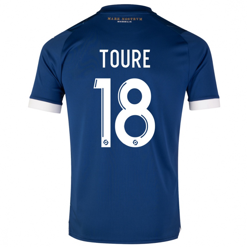 Men  Isaak Toure #18 Dark Blue Away Jersey 2023/24 T-Shirt
