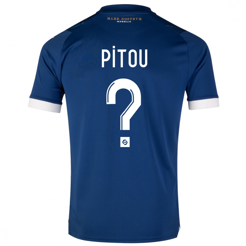 Men  Jonathan Pitou #0 Dark Blue Away Jersey 2023/24 T-Shirt