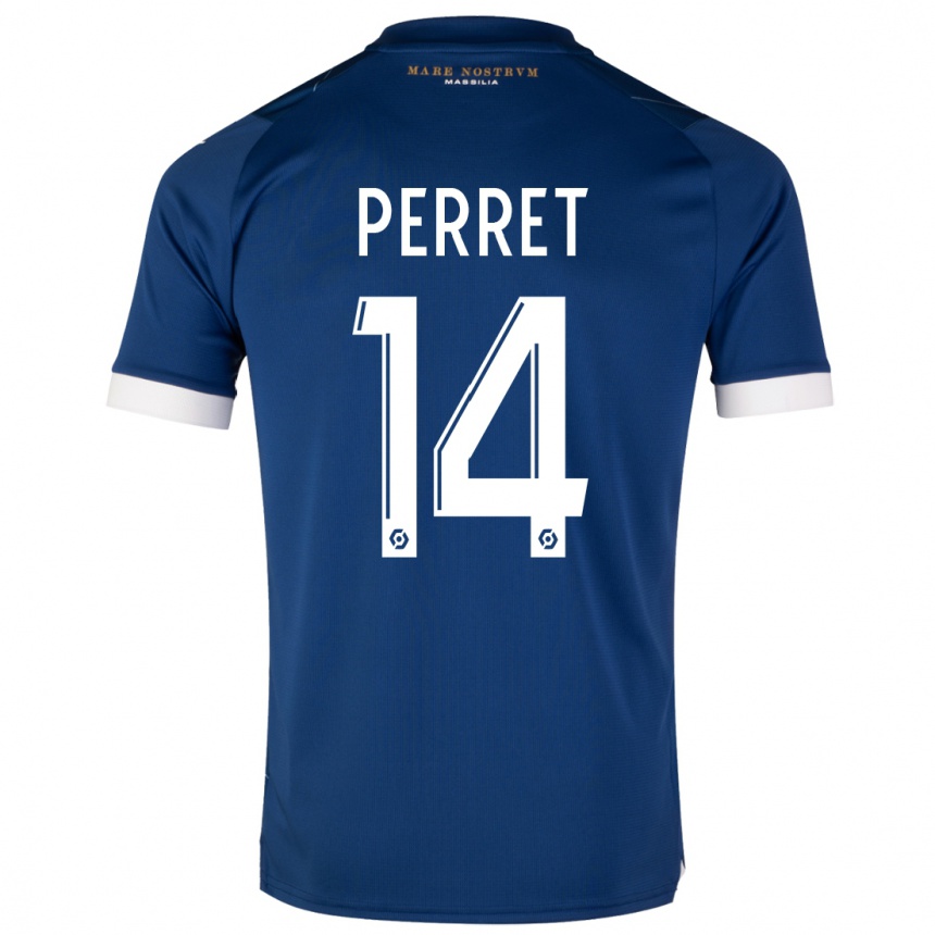 Men  Jenny Perret #14 Dark Blue Away Jersey 2023/24 T-Shirt