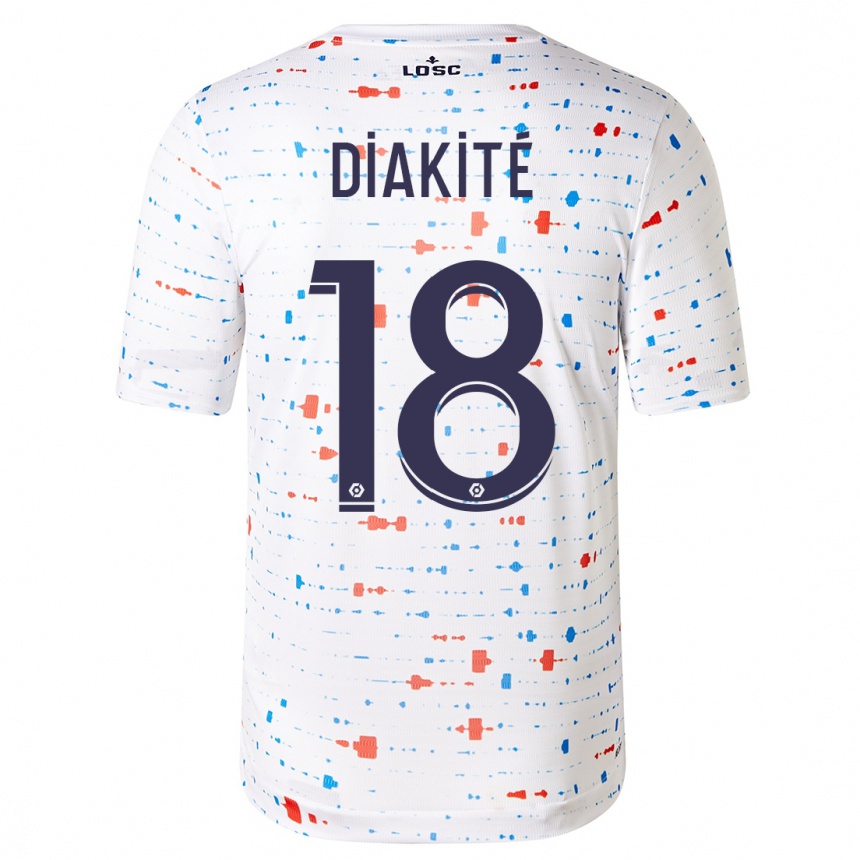 Men  Bafode Diakite #18 White Away Jersey 2023/24 T-Shirt