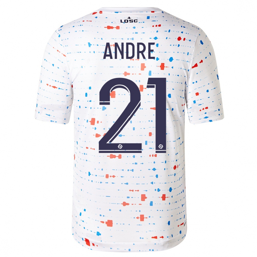 Men  Benjamin Andre #21 White Away Jersey 2023/24 T-Shirt