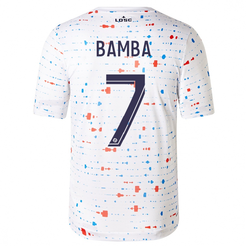 Men  Jonathan Bamba #7 White Away Jersey 2023/24 T-Shirt