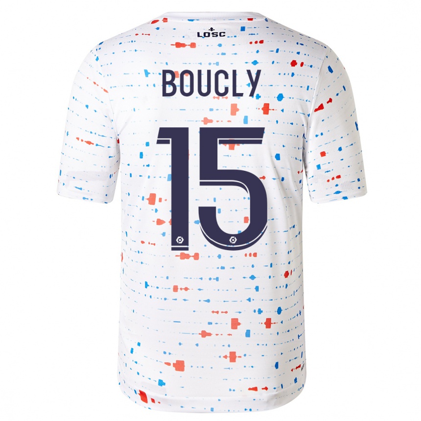 Men  Maite Boucly #15 White Away Jersey 2023/24 T-Shirt