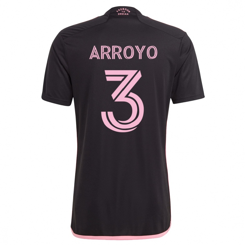 Men  Dixon Arroyo #3 Black Away Jersey 2023/24 T-Shirt