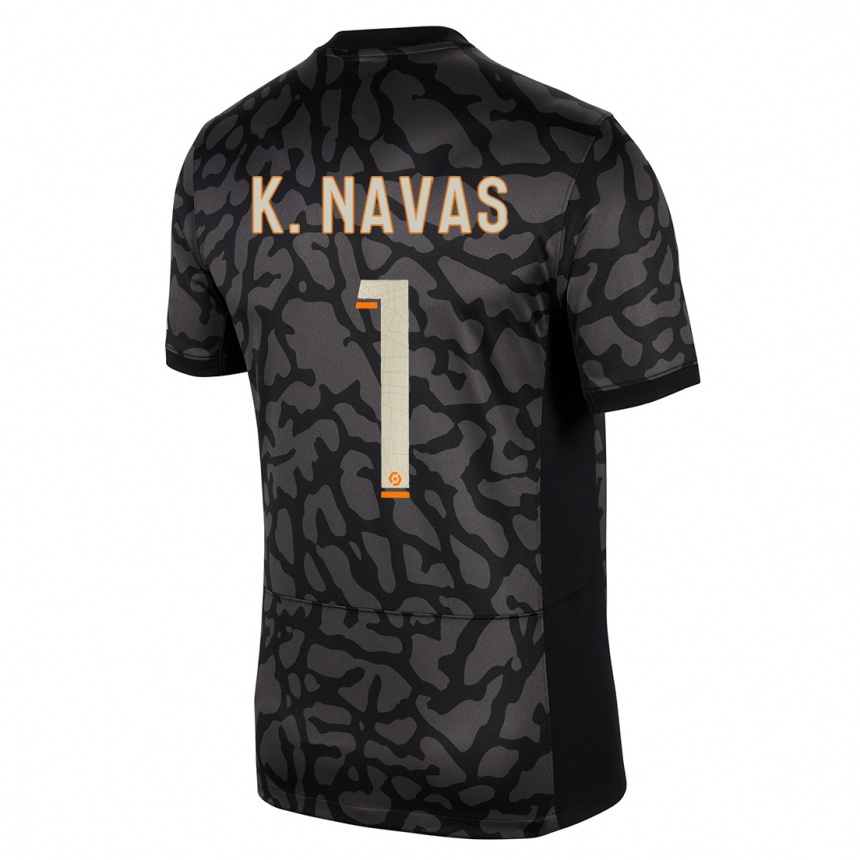 Men  Keylor Navas #1 Black Third Jersey 2023/24 T-Shirt