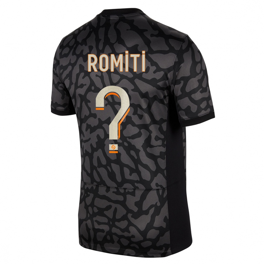 Men  Olivia Romiti #0 Black Third Jersey 2023/24 T-Shirt