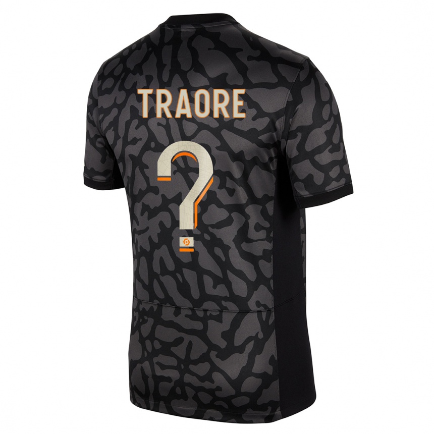 Men  Manssita Traore #0 Black Third Jersey 2023/24 T-Shirt