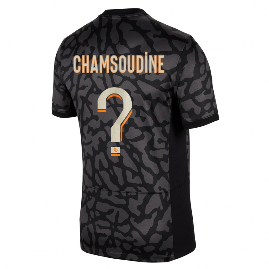 Men  Hanna'a Chamsoudine #0 Black Third Jersey 2023/24 T-Shirt